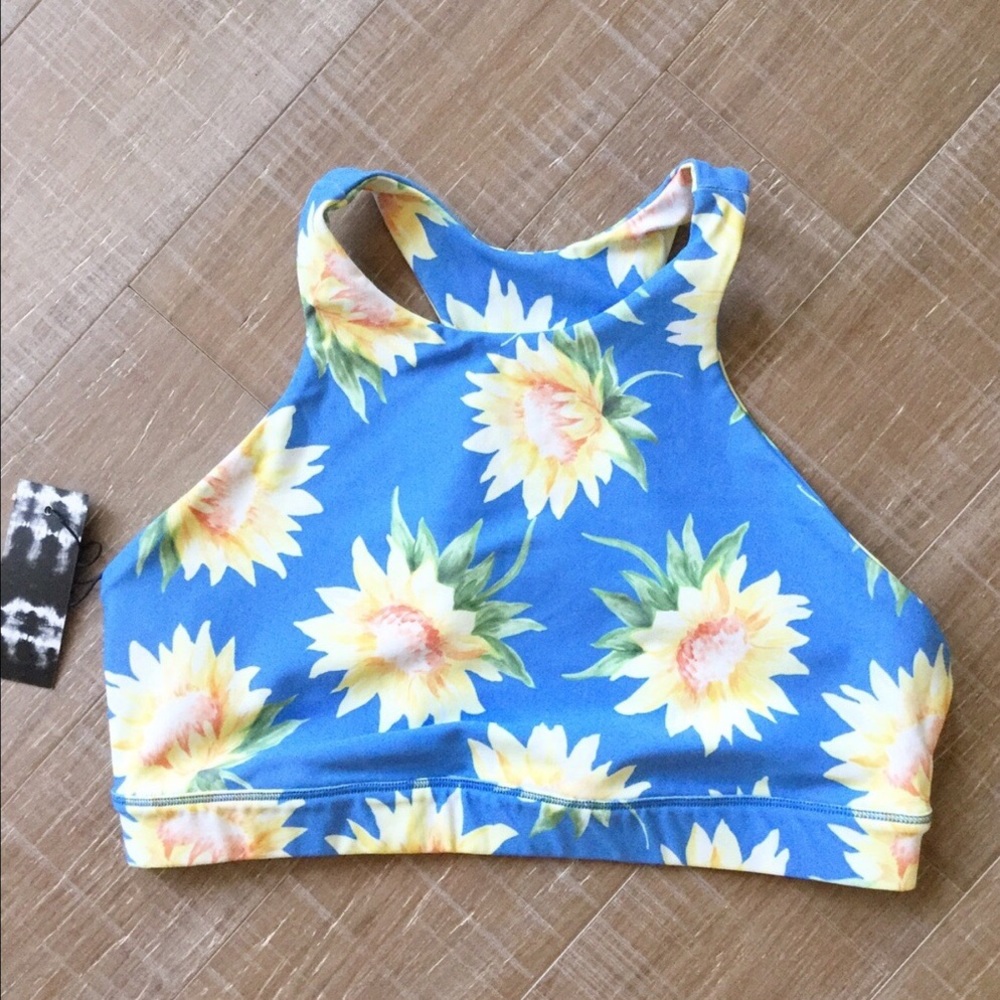 NWT Show Me Your Mumu Arc Sports Bra Sunflowers XL - Picture 2 of 8
